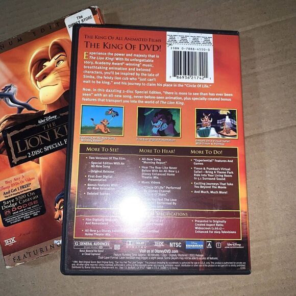 The Lion King DVD Platinum Edition 2 Disc Special Edition - Picture 6 of 6